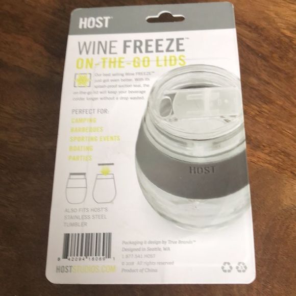 HOST Wine Freeze Replacement Lids for Tumblers - Set of 2 Clear-factory sealed - Picture 3 of 5